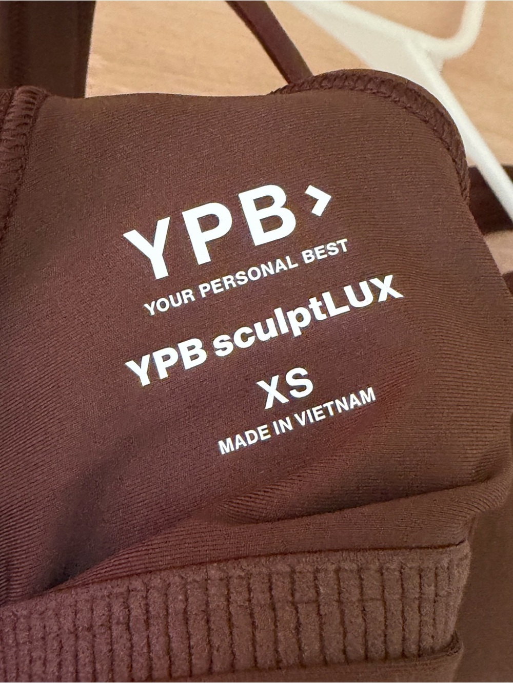YPB sculptLUX Sports Bra NWT size XS in color “cocoa” - Picture 3 of 6